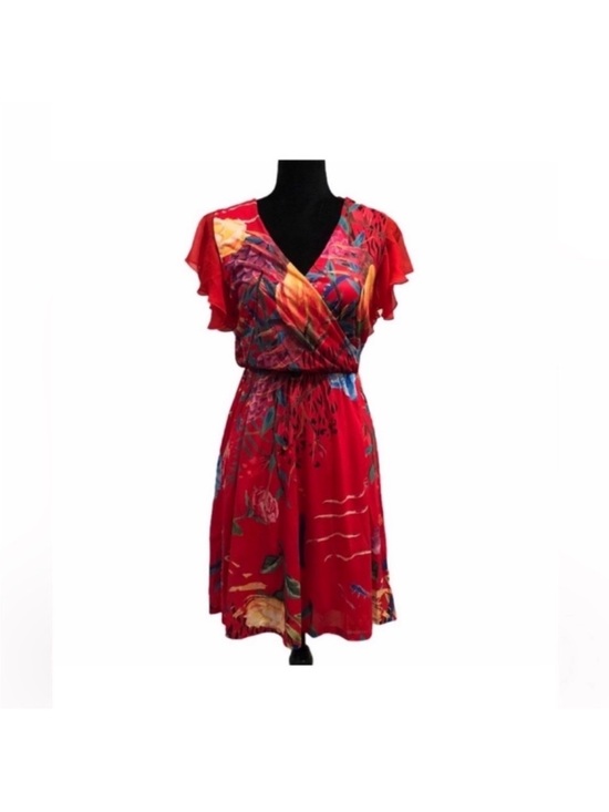 Desigual Dresses & Skirts - Desigual Miranda NWT bohemian feminine faux wrap red floral sexy dress medium